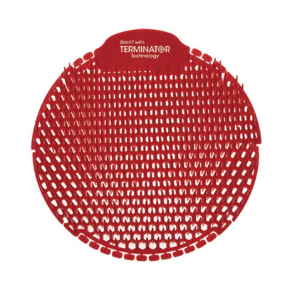 Slant7 With Terminator Urinal Screen, Forest Scent, Red, 30/Carton