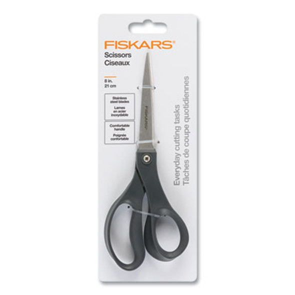 Everyday Scissors, 8" Long, 3.75" Cut Length, Straight Black Handle
