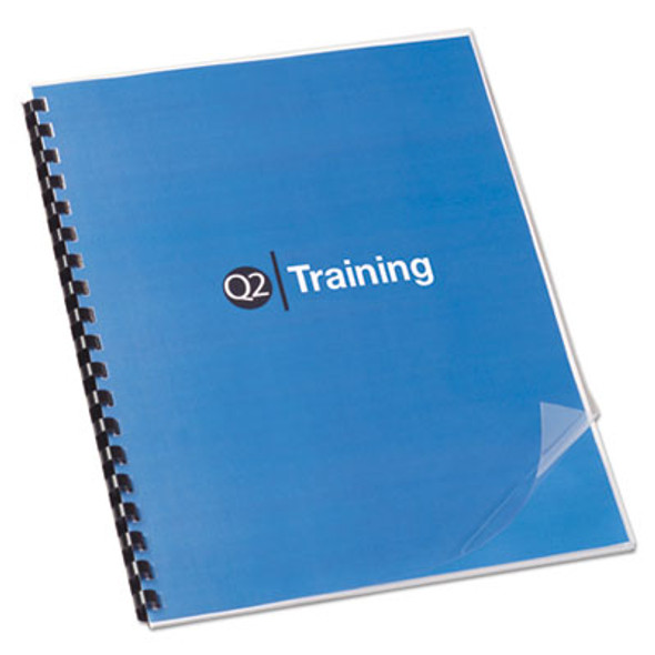 Clear View Pre-Punched Presentation Covers For Binding Systems, Plastic, Square Corners, 11 x 8.5, Clear, 100/Box