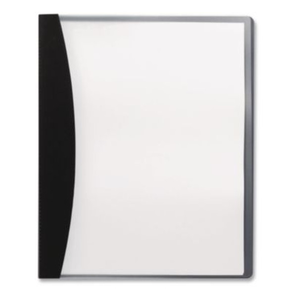 Report Cover With Hidden Swing Clip, 8.5 X 11, Frosted/Black