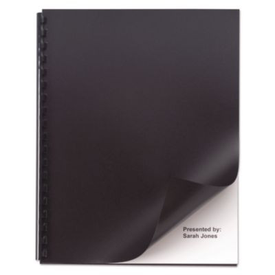 Opaque Plastic Presentation Covers For Binding Systems, Plastic, Square Corners, 11 x 8.5, Black, 50/Pack
