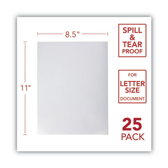 Design View Poly Presentation Covers For Binding Systems, Lined Pattern, Plastic, Square Corners, 11 x 8.5, Clear, 25/Pack
