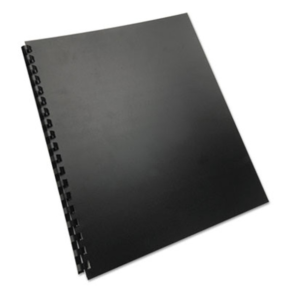 100% Recycled Poly Binding Cover, Plastic, Square Corners, 11 x 8.5, Black, 25/Pack