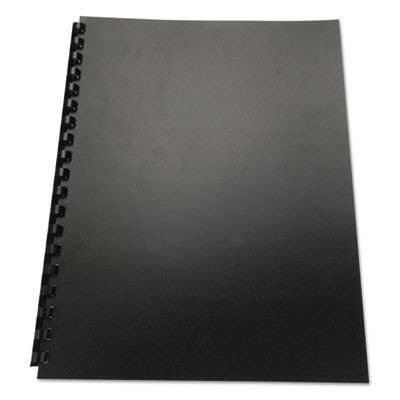 100% Recycled Poly Binding Cover, Plastic, Square Corners, 11 x 8.5, Black, 25/Pack