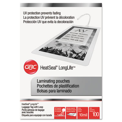 Longlife Thermal Laminating Pouches, 10 Mil, 2.5" X 4.25", Gloss Clear, 100/Box
