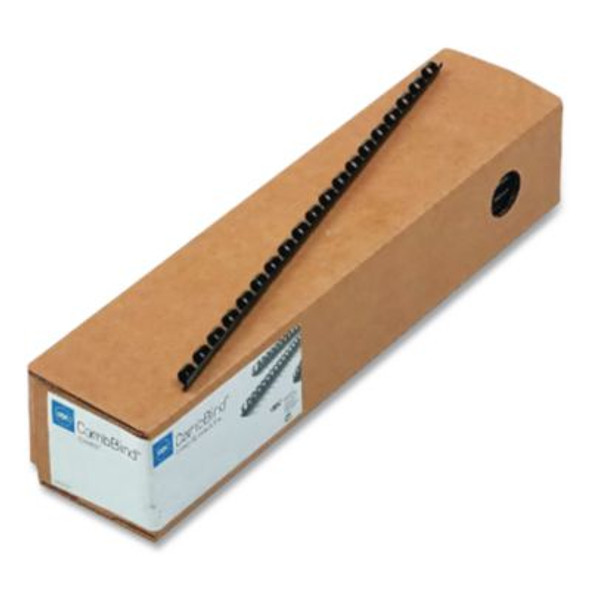 Combbind Standard Spines For 11 x 8.5 Documents, 19 Rings, 1" (225-Sheet) Capacity, Black, 100/Box