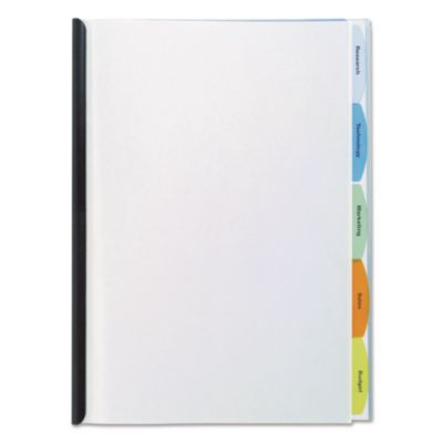 View-Tab Report Cover, Grooved Sliding Bar, 8.5 X 11, Clear/Clear