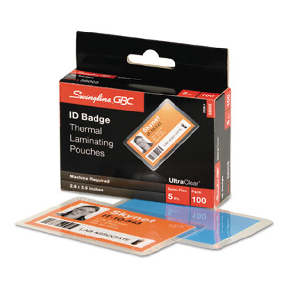 Ultraclear Thermal Laminating Pouches, 5 Mil, 3.88" X 2.63", Gloss Clear, 100/Box