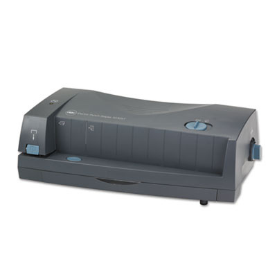 24-Sheet 3230 Electric Two- To Three-Hole Adjustable Punch, 9/32" Holes, Gray