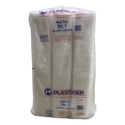 Meat Trays, #1, 5.38 x 5.38 x 1.07, White, Foam, 500/Carton