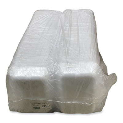 Meat Trays, #20K, 12 x 8.7 x 2.45, White, Foam, 125/Carton