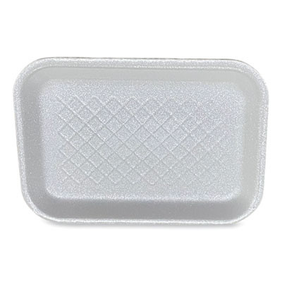 Meat Trays, #2S, 8.5 x 6 x 0.7, White, Foam, 500/Carton