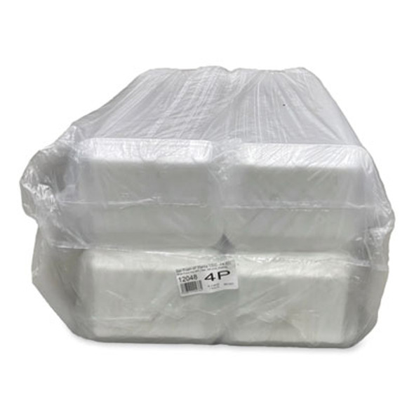 Meat Trays, #4P, 9.5 x 7.19 x 1.2, White, Foam, 500/Carton