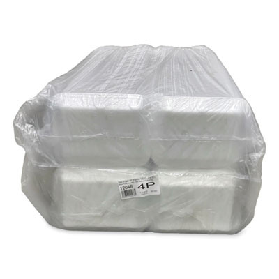 Meat Trays, #4P, 9.5 x 7.19 x 1.2, White, Foam, 500/Carton