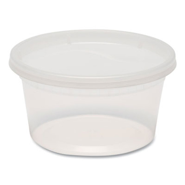 Plastic Deli Container With Lid, 12 Oz, Clear, Plastic, 240/Carton