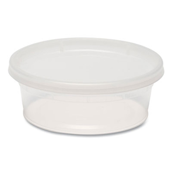 Plastic Deli Container With Lid, 8 Oz, Clear, Plastic, 240/Carton