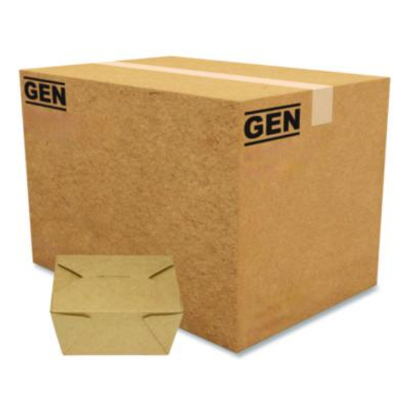 Reclosable Kraft Take-Out Box, 30 Oz, Brown, Paper, 450/Carton
