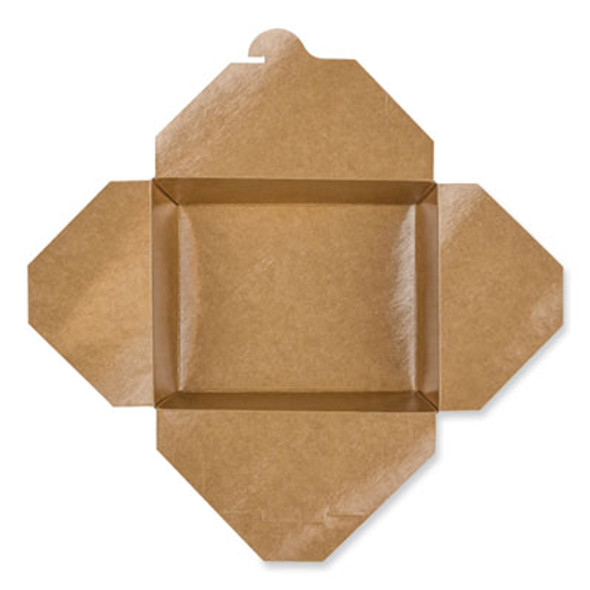 Reclosable Kraft Take-Out Box, 54 Oz, Brown, Paper, 200/Carton