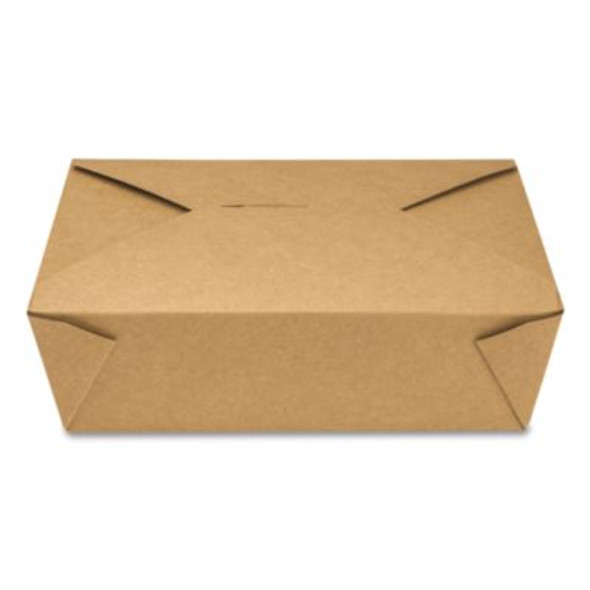 Reclosable Kraft Take-Out Box, 76 Oz, Brown, Paper, 200/Carton