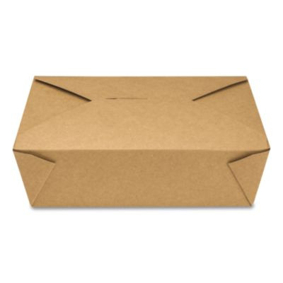 Reclosable Kraft Take-Out Box, 76 Oz, 8.58 x 6.28 x 2.4, Brown, Paper, 200/Carton