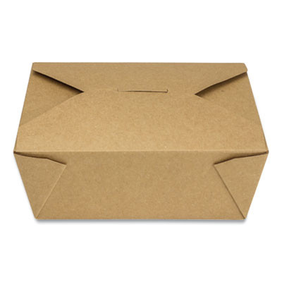 Reclosable Kraft Take-Out Box, 48 Oz, 6.93 x 5.62 x 2.4, Brown, Paper, 300/Carton