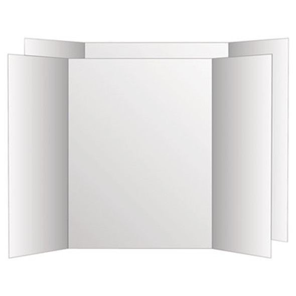 Two Cool Tri-Fold Poster Board, 36 X 48, White/White, 6/Carton