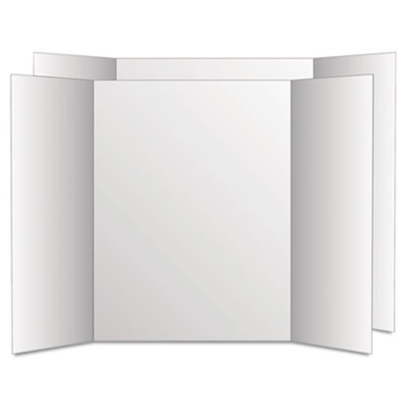 Two Cool Tri-Fold Poster Board, 28 X 40, White/White, 12/Carton