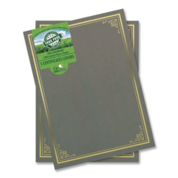 Certificate/Document Cover, 12.5 x 9.75, Metallic Gray, 6/Pack