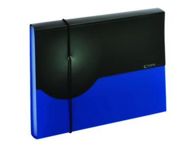 Seven-Pocket Poly Expanding File, 1" Expansion, 7 Sections, Elastic Cord Closure, 1/6-Cut Tabs, Letter Size, Blue