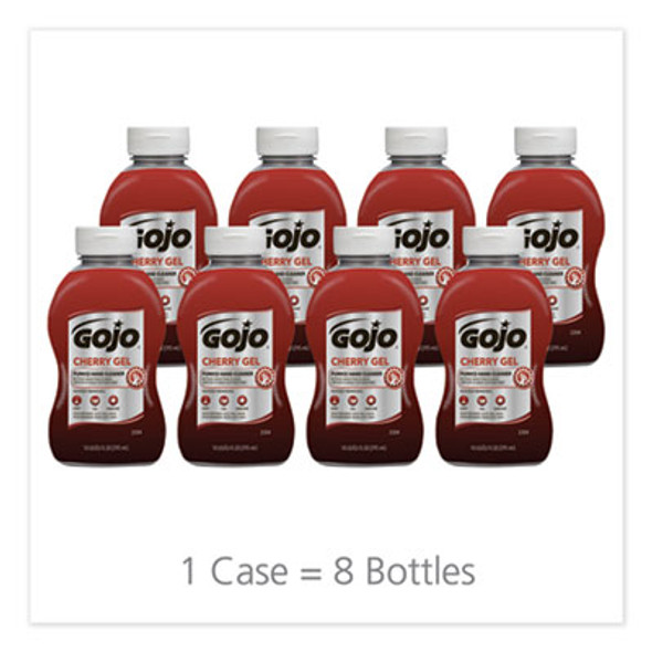 Cherry Gel Pumice Hand Cleaner, Cherry Scent, 10 Oz, 8/Carton