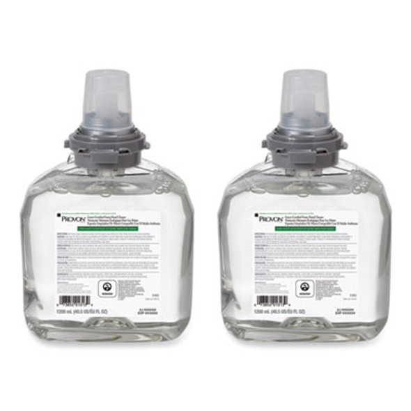 Green Certified Foam Hand Cleaner Refill, Fragrance-Free, 1,200 Ml, 2/Carton