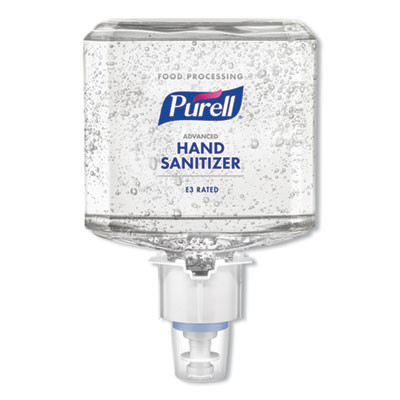 Food Processing Advanced Hand Sanitizer E3 Gel, 1,200 Ml Bottle, Fragrance-Free, For Es6 Dispensers, 2/Carton
