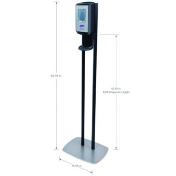 Cs8 Hand Sanitizer Floor Stand With Dispenser, 1,200 Ml, 13.5 X 5 X 28.5, Graphite