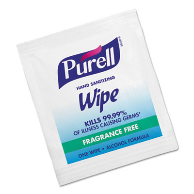 Sanitizing Hand Wipes, Individually Wrapped, 5 x 7, Unscented, White, 4,000 Wipes/Carton