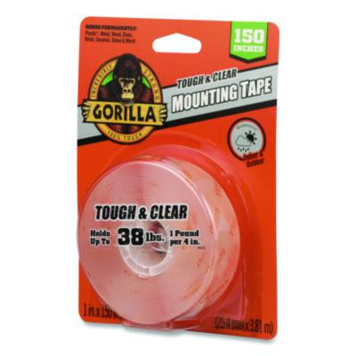 Tough And Clear Double-Sided Mounting Tape, Permanent, Holds Up To 0.25 Lb/1 Sq In, 1" x 12.5 Ft, Clear