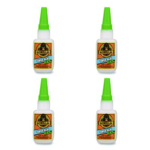 Super Glue Gel, 0.53 Oz, Dries Clear, 4/Carton
