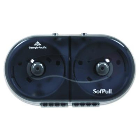 Sofpull Mini Center-Pull Twin-Roll Bath Tissue Dispenser, 16.38 x 7.2 x 9.3, Smoke