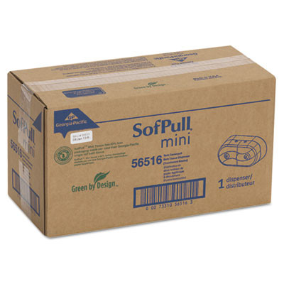 Sofpull Mini Center-Pull Twin-Roll Bath Tissue Dispenser, 16.38 x 7.2 x 9.3, Smoke