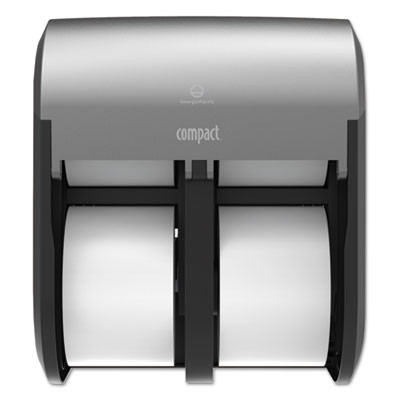 Compact Quad Vertical Four-Roll Coreless Dispenser, 12.06 x 8 x 14.44, Stainless Steel