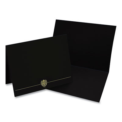 Classic Crest Certificate Covers, 9.38 X 12, Black, 5/Pack