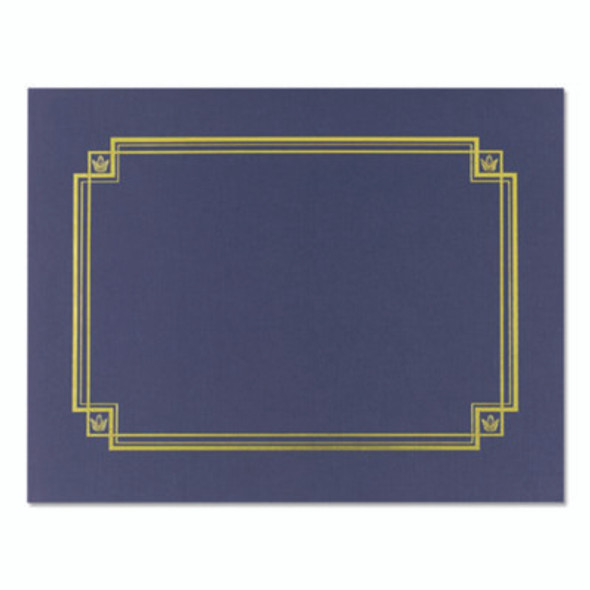Premium Textured Certificate Holder, 12.65 X 9.75, Navy, 3/Pack