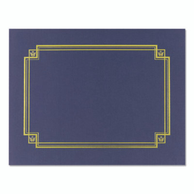 Premium Textured Certificate Holder, 12.65 X 9.75, Navy, 3/Pack