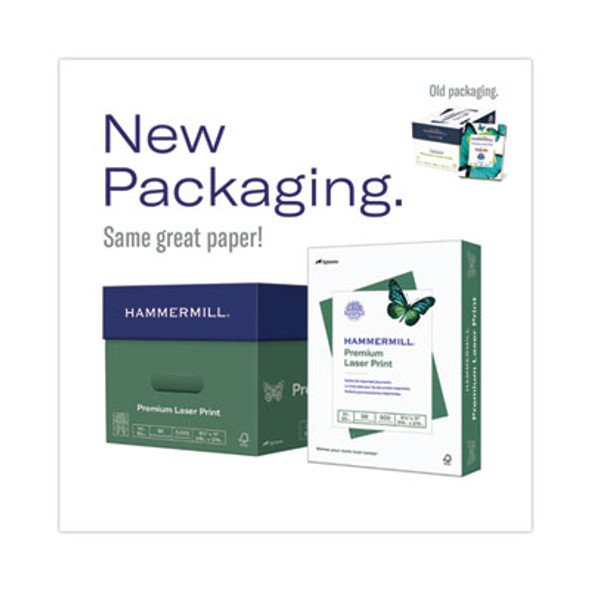 Premium Laser Print Paper, 98 Bright, 32 Lb Bond Weight, 8.5 x 11, White, 500/Ream