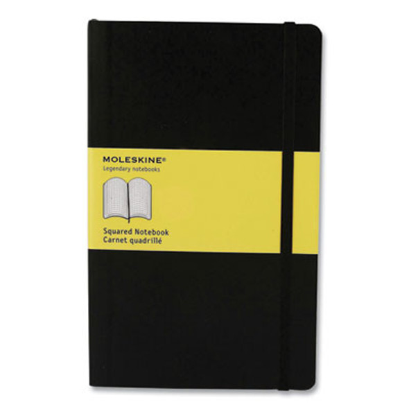 Hard Cover Notebook, 1-Subject, Quadrille Rule, Black Cover, (120) 8.25 x 5 Sheets