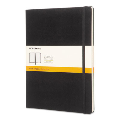 Classic Colored Hardcover Notebook, 1-Subject, Narrow Rule, Black Cover, (192) 10 x 7.5 Sheets