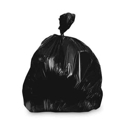 Linear Low-Density Can Liners, 30 Gal, 1.25 Mil, 30" x 36", Black, Flat Pack, 200/Carton