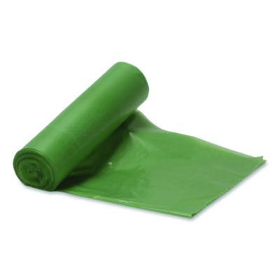 Eco Blend Max Can Liners, 45 Gal, 0.8 Mil, 40" x 46", Green, 25 Bags/Roll, 6 Rolls/Carton