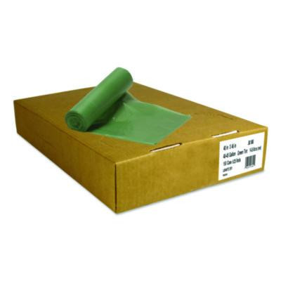 Eco Blend Max Can Liners, 45 Gal, 0.8 Mil, 40" x 46", Green, 25 Bags/Roll, 6 Rolls/Carton