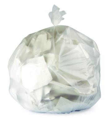 High-Density Waste Can Liners, 45 Gal, 11 Mic, 40" x 48", Natural, 250/Carton