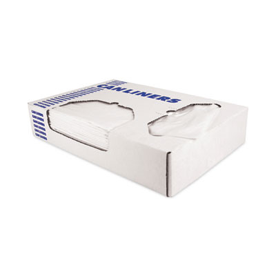 High-Density Waste Can Liners, 56 Gal, 22 Mic, 43" x 48", Natural, Flat Pack, 200/Carton